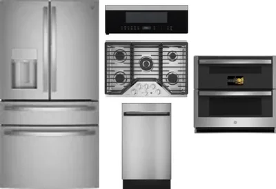 5 Piece Package Includes Refrigerator, Cooktop, Wall Oven, Microwave And Dishwasher